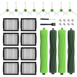 Replacement Parts Accessories For Irobot Roomba I1+ I7 I7+ I3+ I4+ I6+ I8+ J7+ Plus I & J Plus Series Vacuum Cleaner Inclue 4 Roller Brushes , 8 Filters , 8 Side Brushes