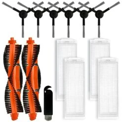 LVTENGAI Replacement Parts Compatible With WYZE Robot Vacuum Cleaner WVCR200S Accessories, 2 Main Brushes, 4 Hepa Filters, 6 Side Brushes Attachment Spare Pack
