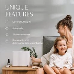 Vitruvi Cloud Humidifier For Bedroom | Large Humidifier Up To 600 Sq Ft | Cool Mist Humidifiers For Bedroom Quiet | Humidifiers For Baby | 24 Hr Run Time | Humidifiers For Home - White -Household Cleaning Supply Store 51ni81MVtWL