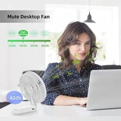 HandFan 6 Inch Handheld Fan 4000mAh Battery Operated Fan 6 Settings Personal Desktop Fan With 5-34H Working Time Removable Base Strong Airflow -Household Cleaning Supply Store 51ntpocgubL
