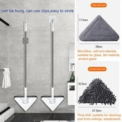 59 Inches Wall Cleaning Mop Triangle Mop Wall Cleaner With Long Handle Microfiber Dust Mop For Cleaning Wall, Ceiling, Baseboard, Windows -Household Cleaning Supply Store 51oo5g6qw9L