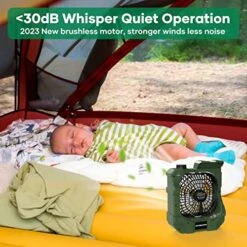 Locamp Oscillating Camping Fan, Battery Operated Fan With 10400 MAh USB Rechargeable Battery, Camping Fan With LED Camping Light -Household Cleaning Supply Store 51ota37sP6L