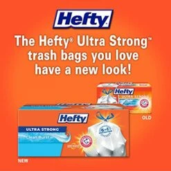 Hefty Ultra Strong Tall Kitchen Trash Bags, Clean Burst Scent, 13 Gallon, 80 Count -Household Cleaning Supply Store 51pe5YdWVlS
