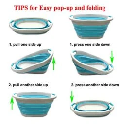 SAMMART 36L (9.5 Gallon) Collapsible Plastic Laundry Basket - Oval Tub/Basket - Foldable Storage Container/Organizer - Portable Washing Tub - Space Saving Laundry Hamper, Water Capacity: 28L (7.4 Gallon) (Oval, Grey/Bright Blue) 16 SAMMART 36L (9.5 Gallon) Collapsible Plastic Laundry Basket - Oval Tub/Basket - Foldable Storage Container/Organizer - Portable Washing Tub - Space Saving Laundry Hamper, Water Capacity: 28L (7.4 Gallon) (Oval, Grey/Bright Blue) -Household Cleaning Supply Store 51qGYf57bNL