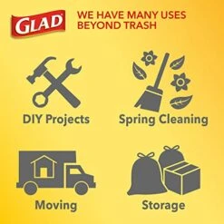 Glad OdorShield Drawstring Tall Kitchen Trash Bags - Fresh Clean - 13 Gallon - 80 Count 10 Glad OdorShield Drawstring Tall Kitchen Trash Bags - Fresh Clean - 13 Gallon - 80 Count -Household Cleaning Supply Store 51qXvQhyPxL