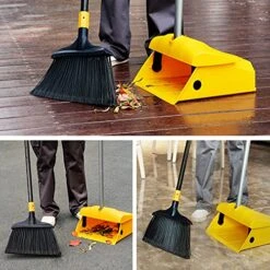 Yocada Heavy Duty Broom And Dustpan Set Commercial Outdoor Indoor 2+1 Perfect For Courtyard Garage Lobby Mall Market Floor Home Kitchen Room Office Pet Hair Rubbish -Household Cleaning Supply Store 51qbuVotgDL