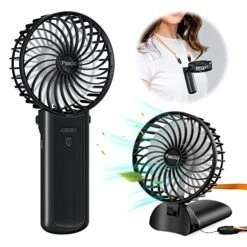 Psecici Handheld Fan, Mini Portable Fan With Lanyard,4 Speeds Level Personal Fan, 180 Degree Foldable Desk Fan For Travel Outdoor Office Household