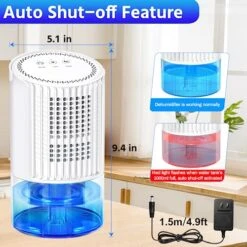 Dehumidifiers For Home - 35oz Bathroom Dehumidifier Portable Small Dehumidifier With Auto Defrost Function,2 Working Modes,Smart Auto-Off,Ultra Quiet For Bedroom,Basement,Room,Wardrobe,Kitchen - White -Household Cleaning Supply Store 51qyfDhaxoL