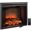 PuraFlame Klaus Electric Fireplace Insert With Fire Crackling Sound, Glass Door And Mesh Screen, 750/1500W, Black, 33 1/16 Inches Wide, 25 9/16 Inches High -Household Cleaning Supply Store 51rDZNrc1NL
