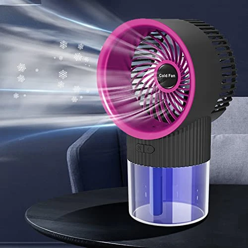 Hopwin Water Cooling Fan Usb Fan Desktop Turbine Spray Humidification, Rechargeable Cooler Spray Humidifier For Dorm Office Desktop, Portable Electric Fan For Family (Black) 4 Hopwin Water Cooling Fan Usb Fan Desktop Turbine Spray Humidification, Rechargeable Cooler Spray Humidifier For Dorm Office Desktop, Portable Electric Fan For Family (Black) - Image 2