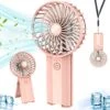 Udodik Portable Hand Held Fan-Handheld Personal Fan Rechargeable With 4 Speeds,Super Quiet,16 Hours Of Use-Perfect For Airplane Beach Travel,Office,Gifts For Women-Pink… -Household Cleaning Supply Store 51rftbkvEtL