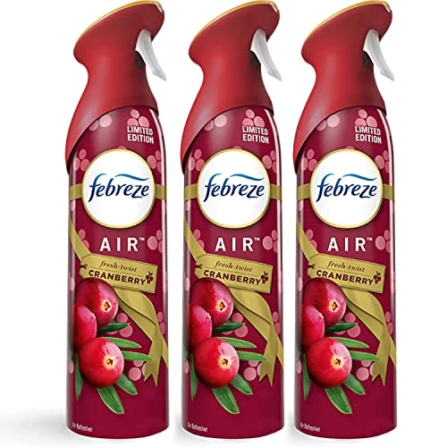 Febreze Air - Air Freshener Spray - Fresh-Twist Cranberry - Limited Edition Holiday Collection 2020 - Net Wt. 8.8 OZ (250 G) Per Bottle - Pack Of 3 Bottles 3 Febreze Air - Air Freshener Spray - Fresh-Twist Cranberry - Limited Edition Holiday Collection 2020 - Net Wt. 8.8 OZ (250 G) Per Bottle - Pack Of 3 Bottles