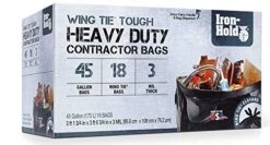 Iron-Hold - 1416608 Contractor Trash Bags - 45 Gallon, 3 Mil - Heavy Duty Industrial Strength, 18ct -Household Cleaning Supply Store 51srzwsLlCL 1