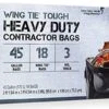 Iron-Hold - 1416608 Contractor Trash Bags - 45 Gallon, 3 Mil - Heavy Duty Industrial Strength, 18ct -Household Cleaning Supply Store 51srzwsLlCL