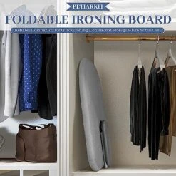 PETIARKIT Mini Ironing Board, Small Tabletop Ironing Board With Fixed Sleeve Tabletop, 100% Cotton Cover, Folding Legs, Folding Portable Ironing Board Table Top,Grey -Household Cleaning Supply Store 51tWusFpipL