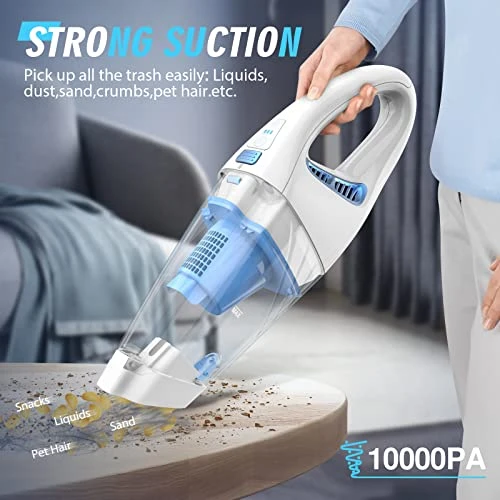 FUOAYOC Handheld Vacuum Cordless, Mini Car Hand Held Vacuum With Powerful Suction, Portable Hand Vacuum Rechargeable With LED Light For Pet Hair Keyboard Dust Office And Home Cleaning 7 FUOAYOC Handheld Vacuum Cordless, Mini Car Hand Held Vacuum With Powerful Suction, Portable Hand Vacuum Rechargeable With LED Light For Pet Hair Keyboard Dust Office And Home Cleaning - Image 5