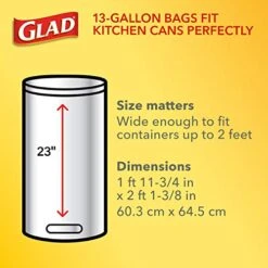 Glad OdorShield Drawstring Tall Kitchen Trash Bags - Fresh Clean - 13 Gallon - 80 Count 9 Glad OdorShield Drawstring Tall Kitchen Trash Bags - Fresh Clean - 13 Gallon - 80 Count -Household Cleaning Supply Store 51tgzDHg7kL