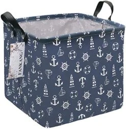 FANKANGSquare Nursery Hamper Storage Bins Canvas Laundry Basket Foldable With Waterproof PE Coating Large Storage Baskets Gift Baskets For Children, Office, Bedroom, Clothes,Toys (Square Black Lines) -Household Cleaning Supply Store 51tvmFfm2UL. AC