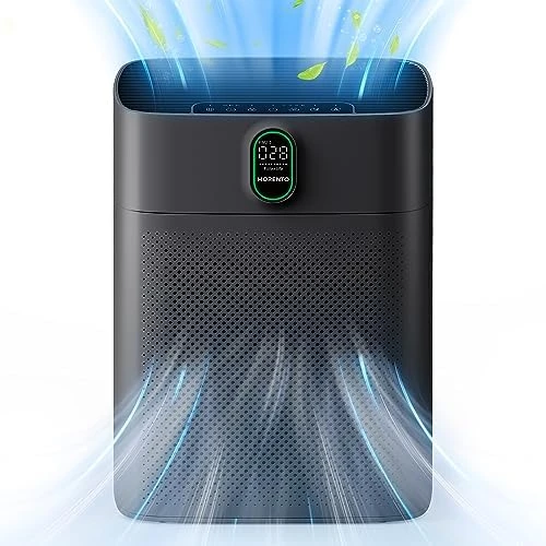 Air Purifiers For Home Large Room Up To 1076 Sq Ft With PM 2.5 Display Air Quality Sensor, MORENTO H13 True HEPA Filter Remove 99.97% Of Pet Hair With Double-sided Air Inlet, 24dB For Bedroom, White 7 Air Purifiers For Home Large Room Up To 1076 Sq Ft With PM 2.5 Display Air Quality Sensor, MORENTO H13 True HEPA Filter Remove 99.97% Of Pet Hair With Double-sided Air Inlet, 24dB For Bedroom, White - Image 5