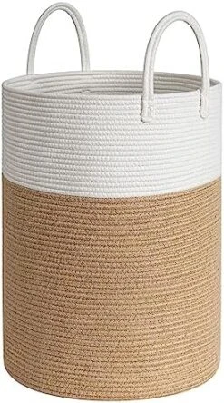 Goodpick Round Wicker Storage Basket, Woven Laundry Basket With Handles, Floor Basket For Blankets, Shoe, Large Jute Basket For Living Room, Bedroom Room, 15.8 D X 12.6 H Inches -Household Cleaning Supply Store 51vB2N6qlDL. AC