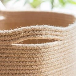 Goodpick Round Wicker Storage Basket, Woven Laundry Basket With Handles, Floor Basket For Blankets, Shoe, Large Jute Basket For Living Room, Bedroom Room, 15.8 D X 12.6 H Inches -Household Cleaning Supply Store 51vJM4qtNOL