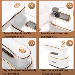 180° Rotating Handheld Steamer Iron HongTu 2 In 1 Foldable Handheld Steam Iron 1000W Travel Mini Steam Iron 100ml Water Tank 20s Fast Heat Up Support Dry And Wet Ironing For Home Travel College—White -Household Cleaning Supply Store 51vkmp2O2UL