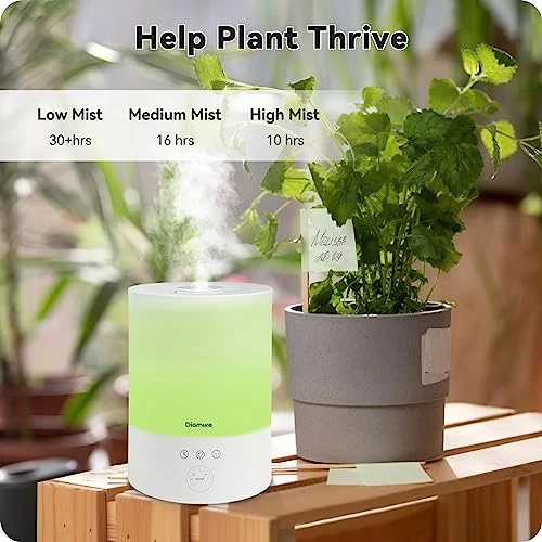 Cool Mist Humidifiers For Bedroom Large Room - Baby Air Humidifier With Night Light 8 Color - Quiet Ultrasonic Top Fill Humidifier - 28H Diffuser For Plants, Timer, Auto Shut-Off, 2.5L, White 8 Cool Mist Humidifiers For Bedroom Large Room - Baby Air Humidifier With Night Light 8 Color - Quiet Ultrasonic Top Fill Humidifier - 28H Diffuser For Plants, Timer, Auto Shut-Off, 2.5L, White - Image 6
