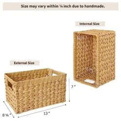 GRANNY SAYS Wicker Storage Baskets, Woven Baskets For Shelves, Waterproof Bathroom Baskets For Organizing, Wicker Baskets With Handles, Nature, 2-Pack 22 GRANNY SAYS Wicker Storage Baskets, Woven Baskets For Shelves, Waterproof Bathroom Baskets For Organizing, Wicker Baskets With Handles, Nature, 2-Pack -Household Cleaning Supply Store 51wsgfUjqDL