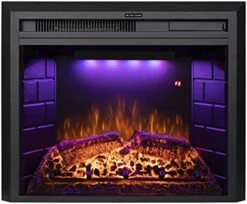 Benrocks 36'' Electric Fireplace Inserts, Recessed & Built In Wall Electric Fireplace Heater With Fire Crackling Sound, Adjustable Top Light & Flame Speed, Overheating Protection, 750/1500W Black -Household Cleaning Supply Store 51x0cQYJjL. AC