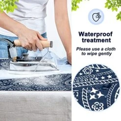 BNDX Ironing Mat,Ironing Board Pad Heat And Scorch Resistant Ironing Mat, Iron Board Mat For Table Size 21"x30", Countertop, Washer, Dryer - Paisley Blue -Household Cleaning Supply Store 51xMwGrkAWL