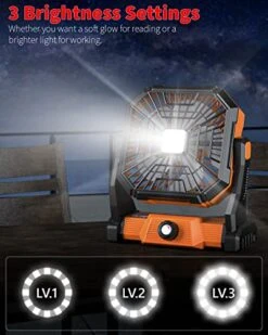 Personal Fan Camping Fan Rechargeable,20000mAh Battery Powered Fan With LED Lantern,270°Head Rotation,Battery Operated Small Table Fan Portable,USB Desk Fans With Hanging Hook For Travel Picnic Office 14 Personal Fan Camping Fan Rechargeable,20000mAh Battery Powered Fan With LED Lantern,270°Head Rotation,Battery Operated Small Table Fan Portable,USB Desk Fans With Hanging Hook For Travel Picnic Office -Household Cleaning Supply Store 51xRAR0FkRL