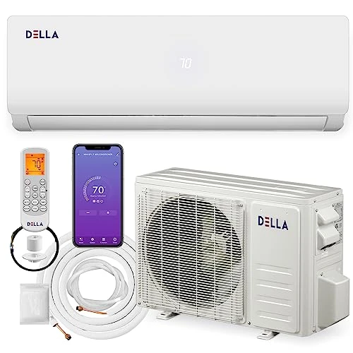 DELLA 18000 BTU Wifi Enabled 19 SEER2 Cools Up To 1000 Sq.Ft Energy Efficient Mini Split Air Conditioner & Heater Ductless Inverter System With 1.5 Ton Heat Pump & Pre-Charged 16.4ft Installation Kits 3 DELLA 18000 BTU Wifi Enabled 19 SEER2 Cools Up To 1000 Sq.Ft Energy Efficient Mini Split Air Conditioner & Heater Ductless Inverter System With 1.5 Ton Heat Pump & Pre-Charged 16.4ft Installation Kits