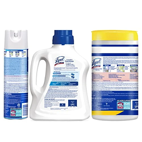 Lysol Disinfecting Wipes, Lemon And Lime Blossom 80ct (Pack Of 4) + Lysol Laundry Sanitizer, Laundry Detergent Additive, Crisp Linen 90oz + Lysol Disinfecting Spray, Crisp Linen 19oz (Pack Of 2) 4 Lysol Disinfecting Wipes, Lemon And Lime Blossom 80ct (Pack Of 4) + Lysol Laundry Sanitizer, Laundry Detergent Additive, Crisp Linen 90oz + Lysol Disinfecting Spray, Crisp Linen 19oz (Pack Of 2) - Image 2