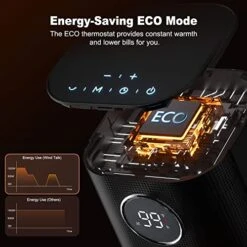 Portable Space Heater For Indoor Use, 1500W Electric Ceramic With 70° Oscillation, 24h Timer, Tip-over & Overheat Protection, Quiet Desk Bedroom Living Room Fireplace, Fast Heating Remote Control -Household Cleaning Supply Store 51z05RBpXzL