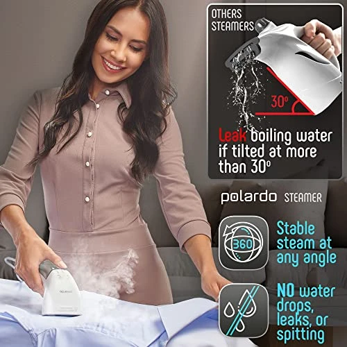 POLARDO Clothing Steamer, Travel Size, Vacation Essentials, HandHeld Portable Garment Steamer, Small Hand Held Steamer For Any Fabrics, Steamer For Clothes, US Travel Must Haves, 120V 6 POLARDO Clothing Steamer, Travel Size, Vacation Essentials, HandHeld Portable Garment Steamer, Small Hand Held Steamer For Any Fabrics, Steamer For Clothes, US Travel Must Haves, 120V - Image 4