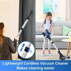 POWEART Cordless Vacuum Cleaner, 350W Stick Vacuum With 26Kpa Powerful Suction, 45min Runtime Lightweight Cordless Vacuum With Rechargeable Battery, 8-in-1 Vacuum Cleaner For Carpet Hardfloor Pet Hair -Household Cleaning Supply Store 51zVW3erAiL