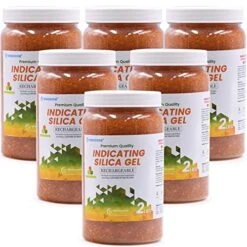 Wisesorb 2LBS [1 Quart] Premium Silica Gel Desiccant [Orange To Dark Green, Industry Standard 2-4 Mm], Indicatong Desiccant Beads, Reusable Moisture Absorber Beads For Storage -Household Cleaning Supply Store 51zXINsU3dL