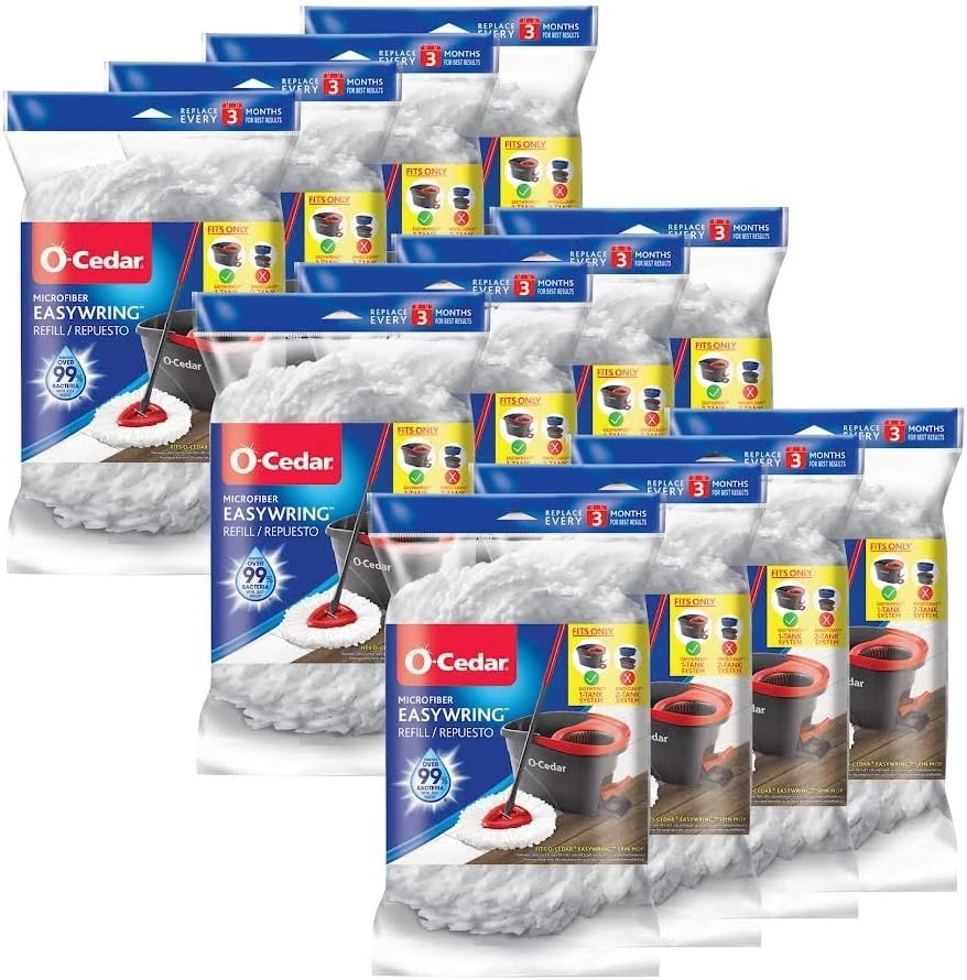 O-Cedar EasyWring Spin Mop Head Refill (Pack Of 12) 10 O-Cedar EasyWring Spin Mop Head Refill (Pack Of 12) - Image 8