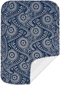 BNDX Ironing Mat,Ironing Board Pad Heat And Scorch Resistant Ironing Mat, Iron Board Mat For Table Size 21"x30", Countertop, Washer, Dryer - Paisley Blue -Household Cleaning Supply Store 61STfrUscL. AC