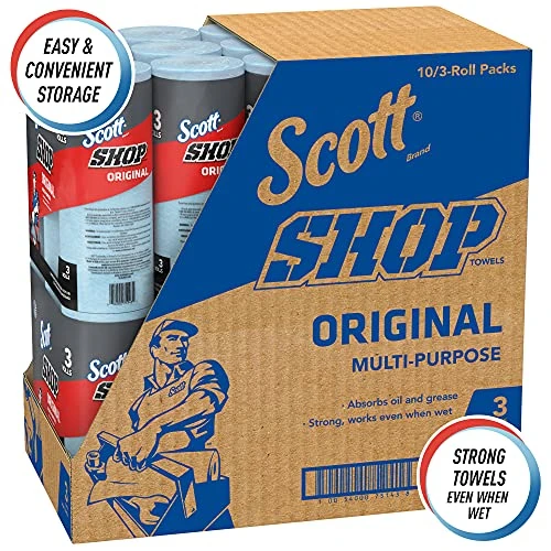Scott Shop Towels Original (75143), Blue, 55 Towels/Standard Roll, 30 Rolls/Case (10 Bundles Of 3 Rolls), 1,650 Towels/Case 5 Scott Shop Towels Original (75143), Blue, 55 Towels/Standard Roll, 30 Rolls/Case (10 Bundles Of 3 Rolls), 1,650 Towels/Case - Image 3