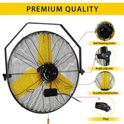 VENTISOL 24 Inch Ceiling Wall Mounted Fan, Versatility Mount Installation,3-Speed,6,937 CFM High Velocity For Industrial,Commercial,Residential,Garage,Patio,Workshop,Greenhouse,Farm,Warehouse Use -Household Cleaning Supply Store 61VaABxUdBL
