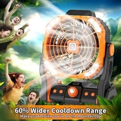 PINSAI Camping Fan, Tent Fans For Camping With Lights,Portable Camping Fan With LED Lantern, USB Desk Fan With Hanging Hook For Tent,Car -Household Cleaning Supply Store 61WLx1f80dL