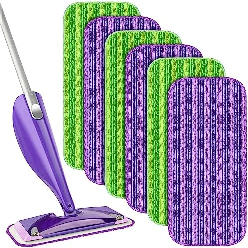 Reusable Mop Pads Compatible With Swiffer Wet Jet Mop- 6 Pack Wet Pads Refill Washable Microfiber Mop Pads Wet Dry Mopping Cloths Replacements For Swiffer Wetjet 12" Mop All Purpose Floor Cleaning 9 Reusable Mop Pads Compatible With Swiffer Wet Jet Mop- 6 Pack Wet Pads Refill Washable Microfiber Mop Pads Wet Dry Mopping Cloths Replacements For Swiffer Wetjet 12" Mop All Purpose Floor Cleaning - Image 7
